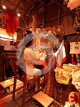 Performer is preparing before the chinese opera