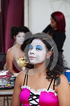 Performer in White Makeup