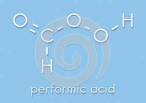 Performic acid PFA disinfectant molecule. Used as disinfectant and sterilizer. Skeletal formula.