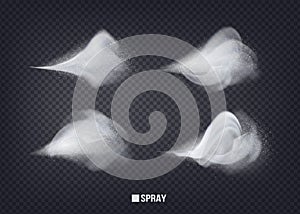 Perfume advertising spray.magic effect. Beautiful, elegant element for your design.Airy water spray.Mist.Sprayer fog