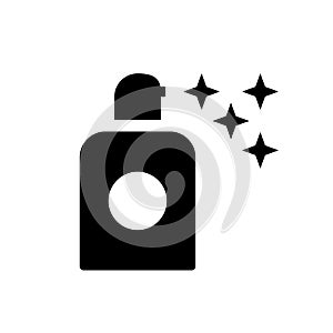 Perfume or air fresher bottles black icon. Perfumery symbol isolated on white background. Vector EPS 10