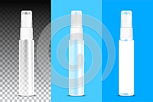 Perfume bottle clear spray on transparent background, packaging bottle spray, transparent bottle spraying mockup, 3d illustration