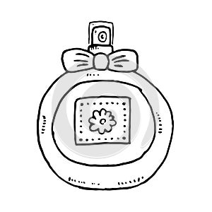 Perfume bottle hand drawn, vector illustration. Eau de parfum. Eau de toilette