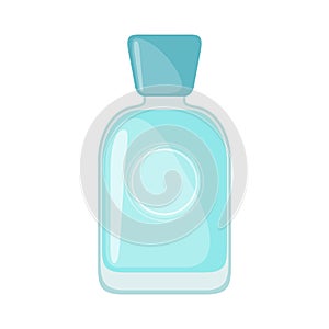 Perfume bottle icon in flat style isolated on white background