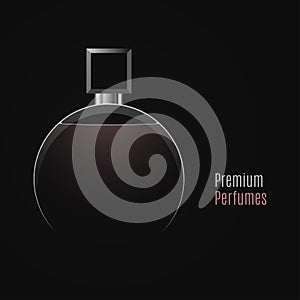 Perfume bottle logo on black design background