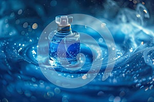 Perfume Bottle with Mystical Blue Smoke