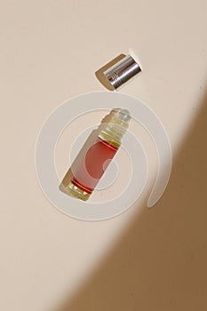perfume bottle on the neutral modern background