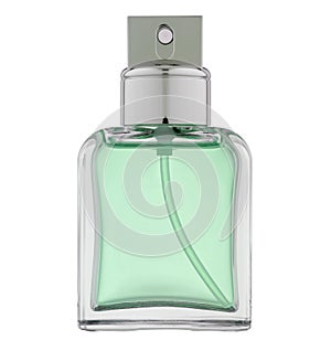 Perfume bottle over white