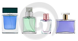 Perfume bottle over white