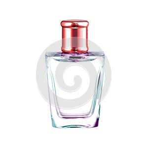 Perfume bottle over white