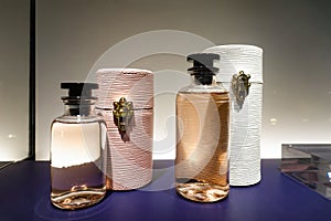 Perfume bottle in showcase