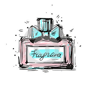 Perfume bottle vector illustration. Eau de parfum. Eau de toilette.