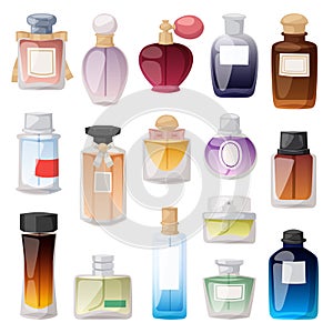 Perfume bottle vector set.