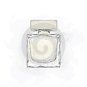 Perfume bottle vector. Trendy print.