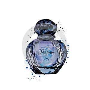 Perfume bottle vector. Trendy print.