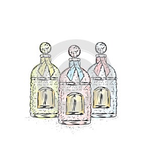 Perfume bottle vector. Trendy print. Fashion & Style.