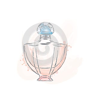 Perfume bottle vector. Trendy print. Fashion & Style. Perfume. Perfume watercolor.