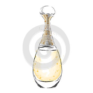 Perfume bottle vector. Trendy print. Fashion & Style. Perfume. Perfume watercolor.