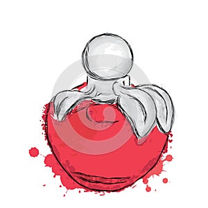 Perfume bottle vector. Trendy print. Fashion & Style. Perfume. Perfume watercolor.