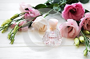 Perfume bottles with flowers