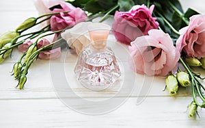 Perfume bottles with flowers