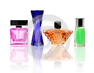 Perfume bottles isolated on white