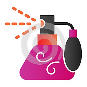 Perfume flat icon. Fragrance vector illustration isolated on white. Aroma gradient style design, designed for web and
