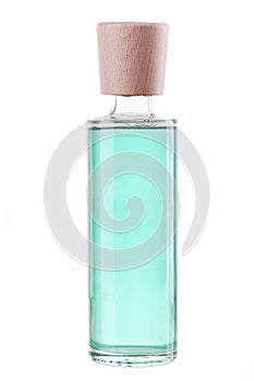 Perfume in glass botle isolted on white
