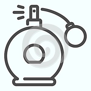 Perfume line icon. Bottle with perfume vector illustration isolated on white. Fragrance outline style design, designed