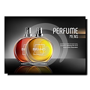 Perfume For Men Creative Advertise Poster Vector