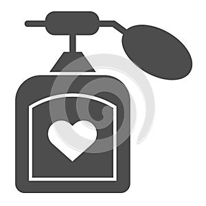 Perfume solid icon. Aroma vector illustration isolated on white. Fragrance glyph style design, designed for web and app