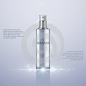 Perfume Spray Bottle on abstract background, vector