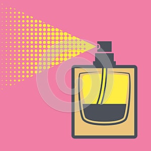 Perfume spray bottle icon sign