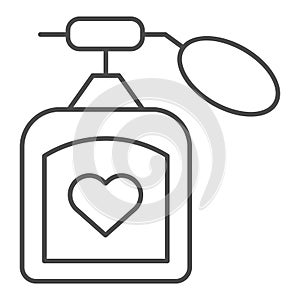 Perfume thin line icon. Aroma vector illustration isolated on white. Fragrance outline style design, designed for web