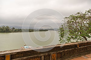 Perfurme River near the Celestial Lady in Hue Vietnam - Chua Thien Mu