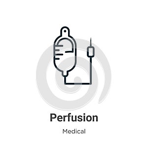 Perfusion outline vector icon. Thin line black perfusion icon, flat vector simple element illustration from editable medical