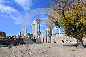 Pergamon Ancient City Ruins in Bergama, Turkey