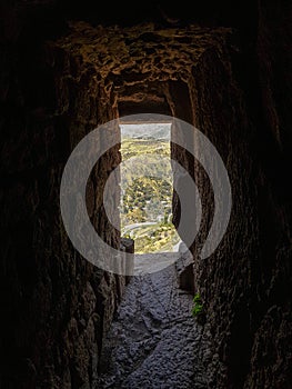 Pergamon Pergamum Ancient City in Bergama, Izmir, Turkey. A view from inside the Theater