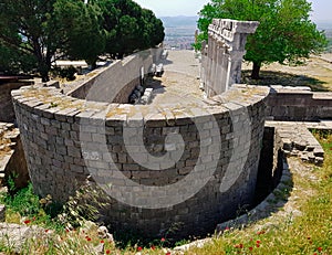 Pergamum Pergamon Ancient City in Bergama, Izmir, Turkey. Old ruin