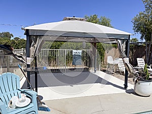 Pergola in the back garden of a home in Tucson Arizona