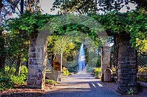 Pergola and Fountain - Fort Worth Botanic Garden - Fort Worth, Texas