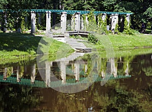 Pergola twined greens. Oranienbaum Lomonosov. Russia