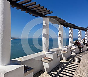 Pergola with a view of the Atlantic on the Sitio of Nazare photo