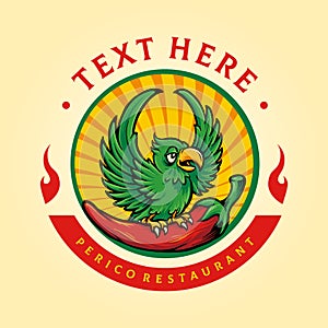 Perico Restaurant Mascot Logo with Chili photo