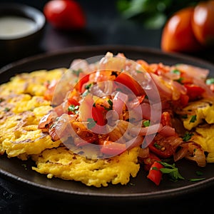 Perico: Venezuelan Scrambled Eggs with Arepas for Breakfast photo