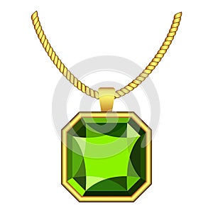 Peridot jewelry icon, realistic style