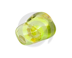 Peridot (Olivine, chrysolite) gem stone isolated photo