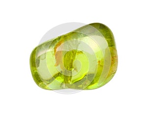 Peridot (Olivine, chrysolite) gemstone isolated photo