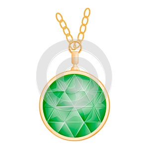 Peridot pendant mockup, realistic style