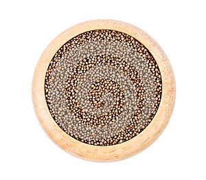 Perilla herb seeds in wooden dish